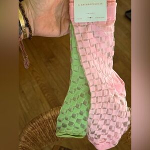 2 pair of Anthropologie sheer socks NWT - pink and green